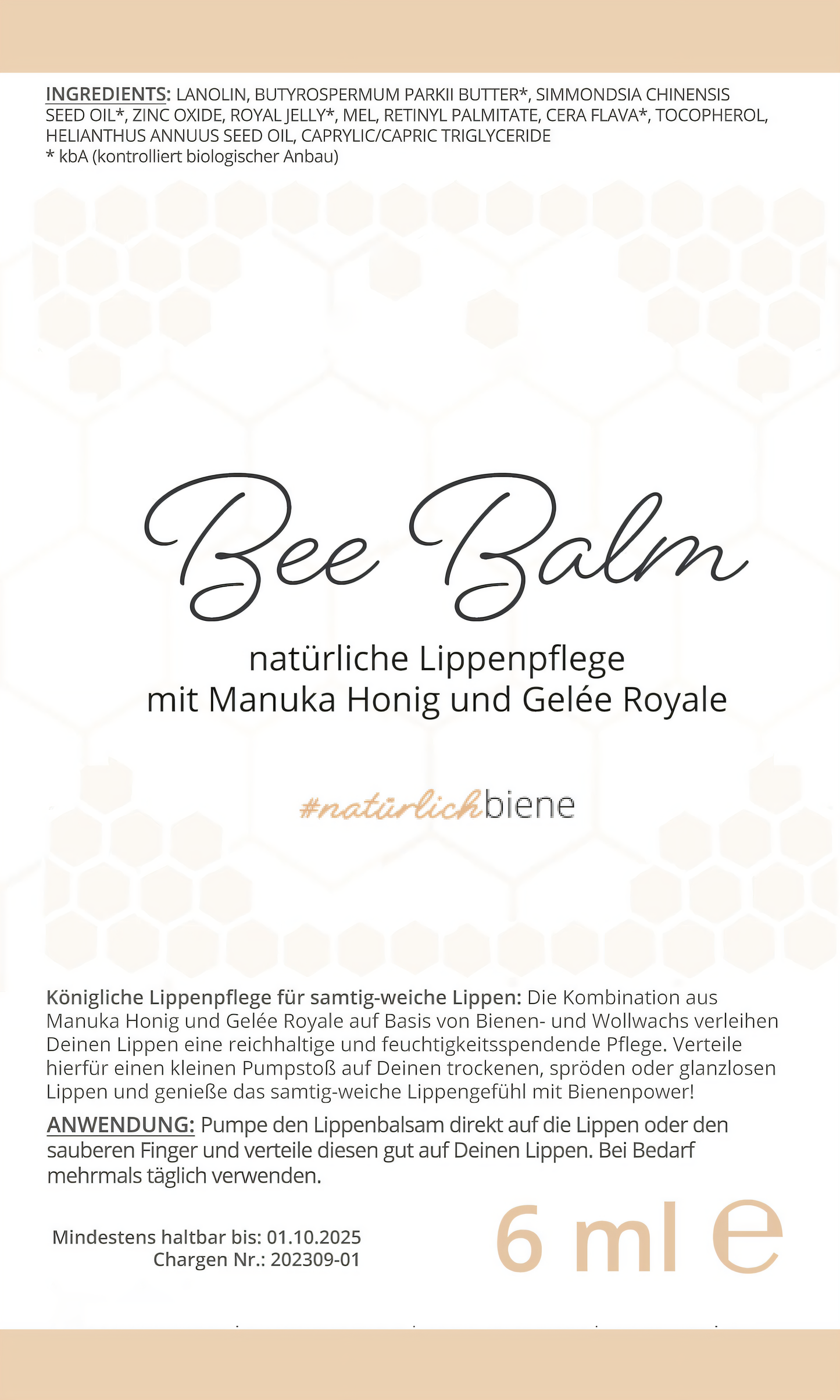 Levo Bee Balm™ - natürlicher Lippenbalsam mit Manuka Honig, Gelée Royale & Retinol