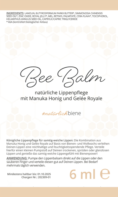 Levo Bee Balm™ - natürlicher Lippenbalsam mit Manuka Honig, Gelée Royale & Retinol